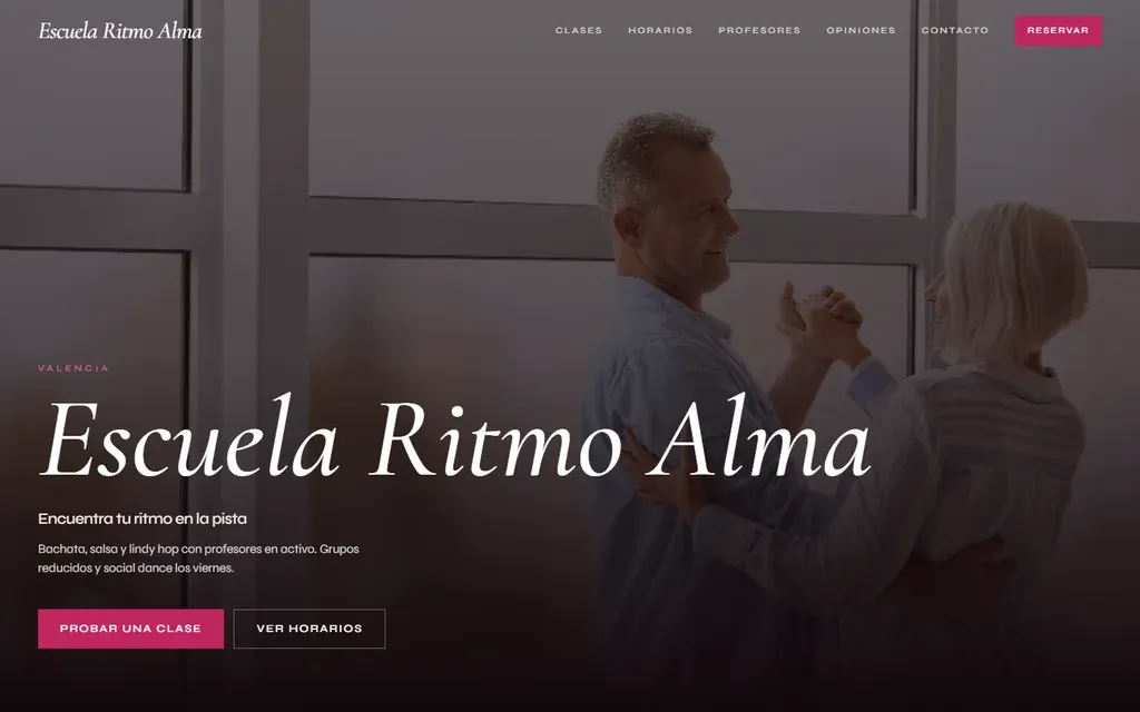Captura de la plantilla de escuela de baile Ritmo Alma
