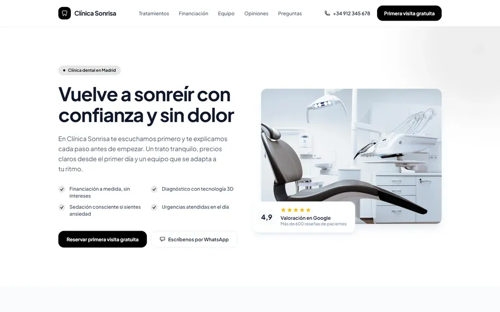 Plantilla de clínica dental Clínica Sonrisa