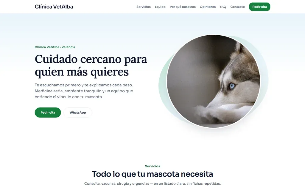 Plantilla de clínica veterinaria VetAlba