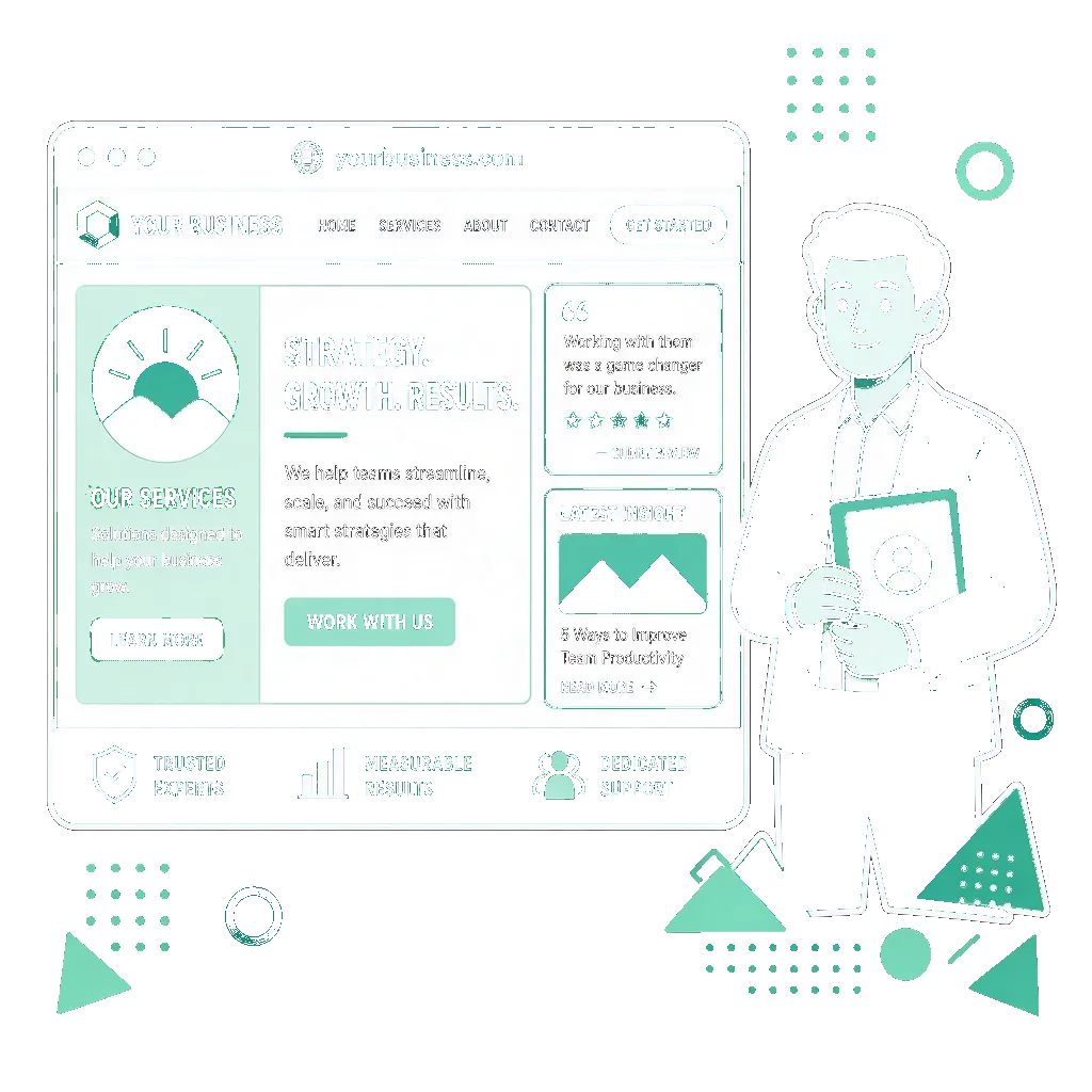 Ilustración de web corporativa multipágina